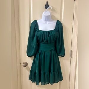 Forest green sheer/tulle dress